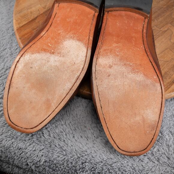 Principe Brown Hand Crafted Woven Vamp Penny Loafers 10 M Made in Spain - Picture 9 of 10